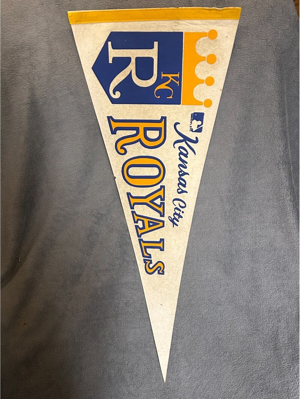 Vintage Kansas City Royals MLB Baseball Felt Pennant Crown Logo 30 In 1969